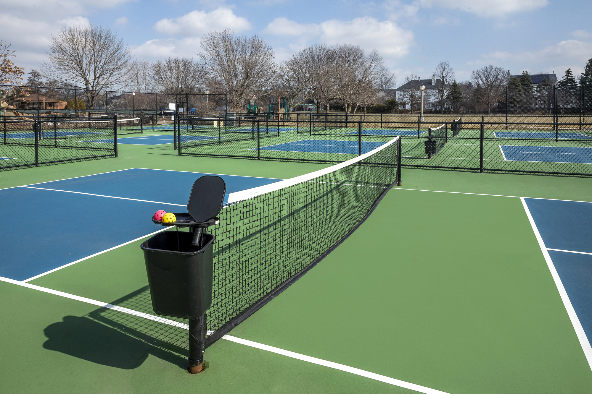 Green and blue pickleball courts