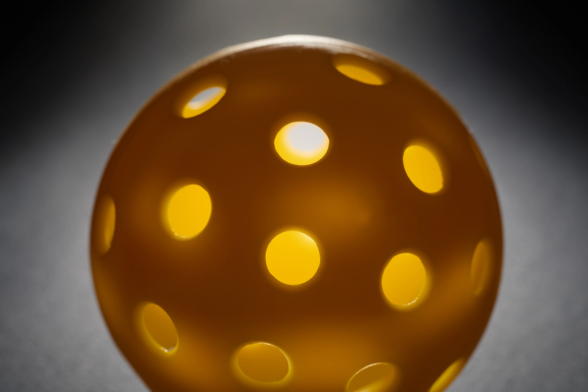 Ball for pickleball in close up