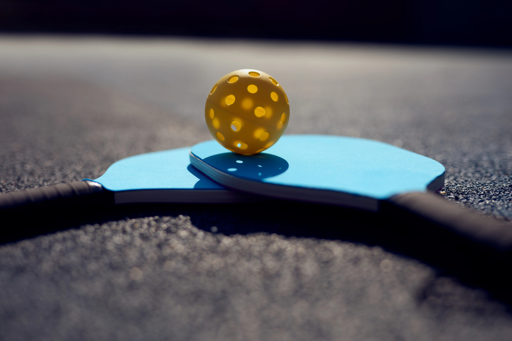 Couple Pickleball Paddle Rackets Ball Depositphotos 679122544 L